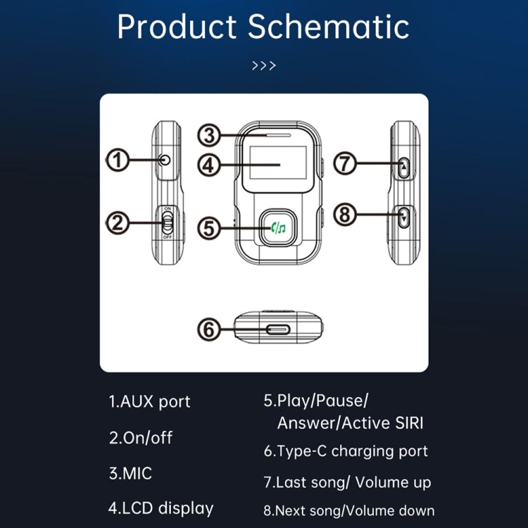 BR11 With Screen Bluetooth Audio Receiver MP3 Player - Bluetooth Adapters by PMC Jewellery | Online Shopping South Africa | PMC Jewellery