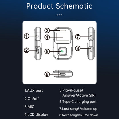 BR11 With Screen Bluetooth Audio Receiver MP3 Player - Bluetooth Adapters by PMC Jewellery | Online Shopping South Africa | PMC Jewellery