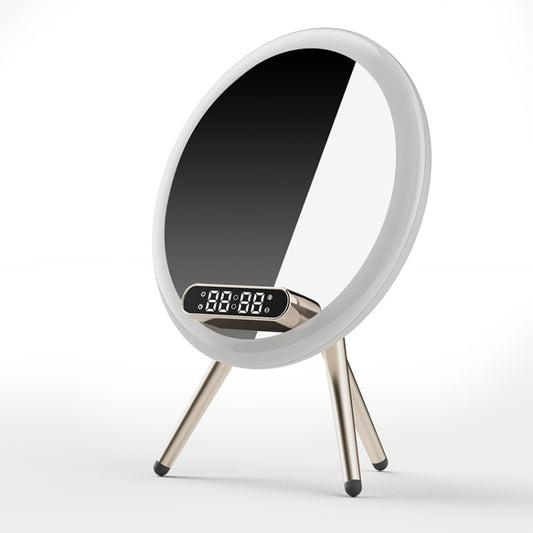 Q6 Smart Clock Display Bluetooth Speaker Fill Light Makeup Mirror with Wireless Charger(White) - Mirror by PMC Jewellery | Online Shopping South Africa | PMC Jewellery