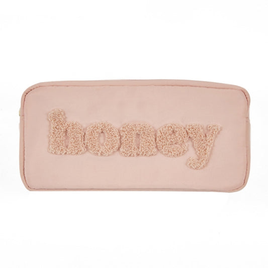H6572 Letter Embroidered Nylon Travel Toiletry Bag Portable Cosmetic Bag(Pink) - Storage Boxes by PMC Jewellery | Online Shopping South Africa | PMC Jewellery