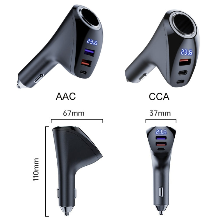 Car Charger Multifunctional Digital Display QC Charging Cigarette Lighter Adapter, Model: CCA Dual PD - Car Charger by PMC Jewellery | Online Shopping South Africa | PMC Jewellery