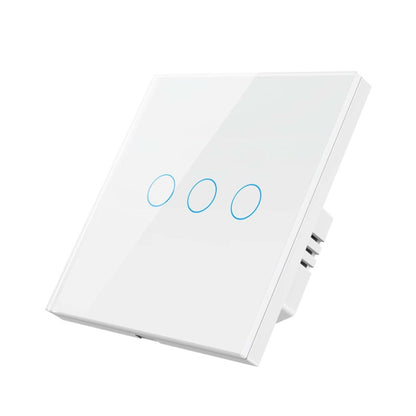 Tuya ZigBee Zero Firewire Touch Wall Remote Control Switch Light Control Voice Switch EU Plug, Style: 3 Gang (White) - Smart Switch by PMC Jewellery | Online Shopping South Africa | PMC Jewellery