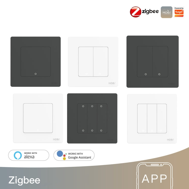 Tuya ZigBee Smart Single-fire Zero-fire Sharing Timing Voice Wall Switch EU Plug, Style: 3 Ways (Gray Scene Casual Post) - Smart Switch by PMC TechLife | Online Shopping South Africa | PMC TechLife
