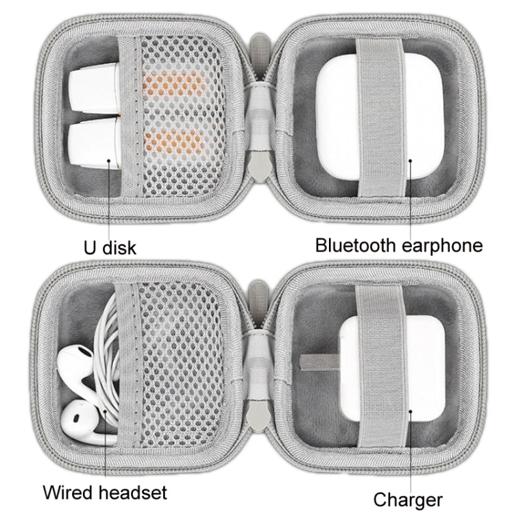 Baona BN-F017 Leather Digital Headphone Cable U Disk Storage Bag, Specification: Large Square Black - free shipping - PMC TechLife - Order now!