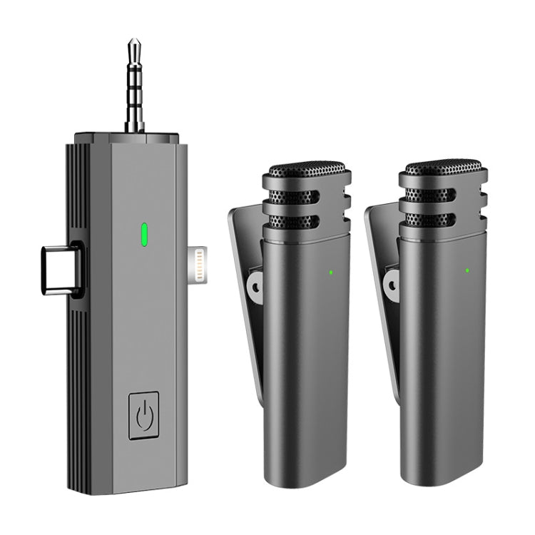 S17 Wireless  3 In 1 Lavalier MIC For Phone SLR Camera Loudspeaker ,Spec:  1 Drag Two Full Black - Microphone by PMC TechLife | Online Shopping South Africa | PMC TechLife | Buy Now Pay Later Mobicred