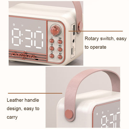 S11 Handheld Retro Alarm Clock Bluetooth Speaker Desktop Portable Clock(Pink) - Desktop Speaker by PMC Jewellery | Online Shopping South Africa | PMC Jewellery