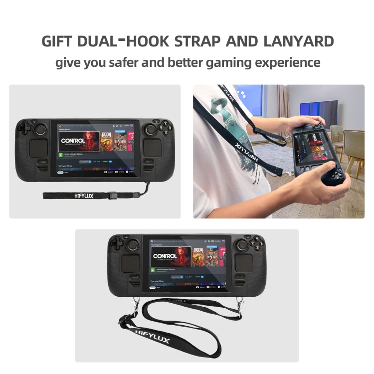 For Steam Deck Hifylux ST-PF14 Game Console Silicone Case Anti-scratch Non-slip Handheld Case Lanyard(Red) - Accessories by PMC Jewellery | Online Shopping South Africa | PMC Jewellery