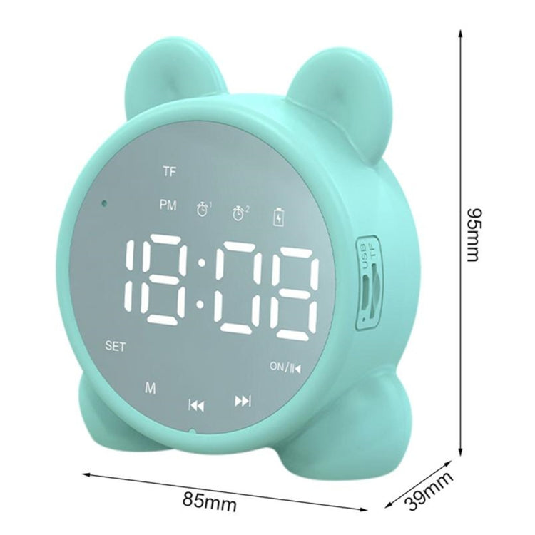 P1 Mini Card Mirror Clock Wireless Bluetooth Speaker with FM Radio(White) - Mini Speaker by PMC TechLife | Online Shopping South Africa | PMC TechLife