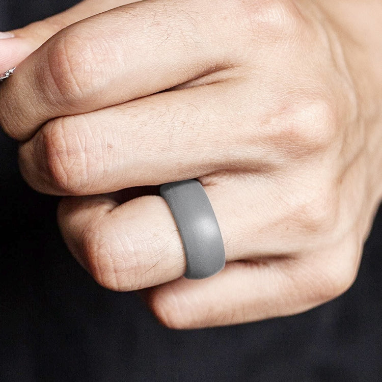 SiR013 8.7mm Curved Outdoor Sports Silicone Ring, Size: No.7(Light Grey) - Rings by PMC Jewellery | Online Shopping South Africa | PMC Jewellery