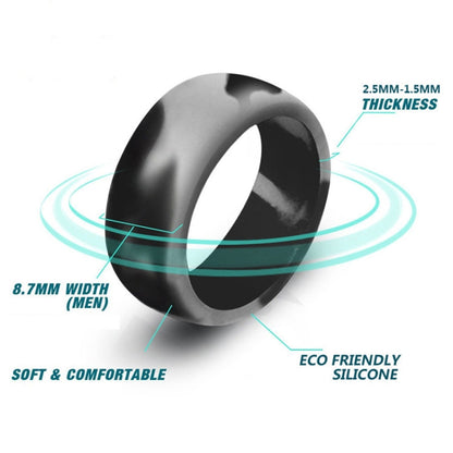 SiR013 8.7mm Curved Outdoor Sports Silicone Ring, Size: No.9(Dark Gray) - Rings by PMC Jewellery | Online Shopping South Africa | PMC Jewellery