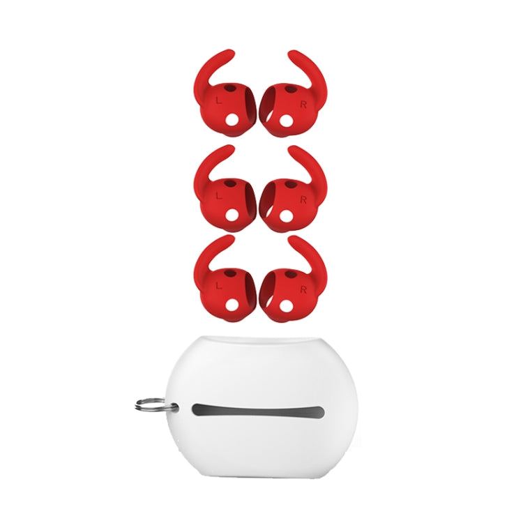 For Beats Studio Buds AhaStyle PT172 Earphone Silicone Ear Caps, Style: Earcap x 3+Case (Red) - Anti-dust & Ear Caps by AhaStyle | Online Shopping South Africa | PMC Jewellery