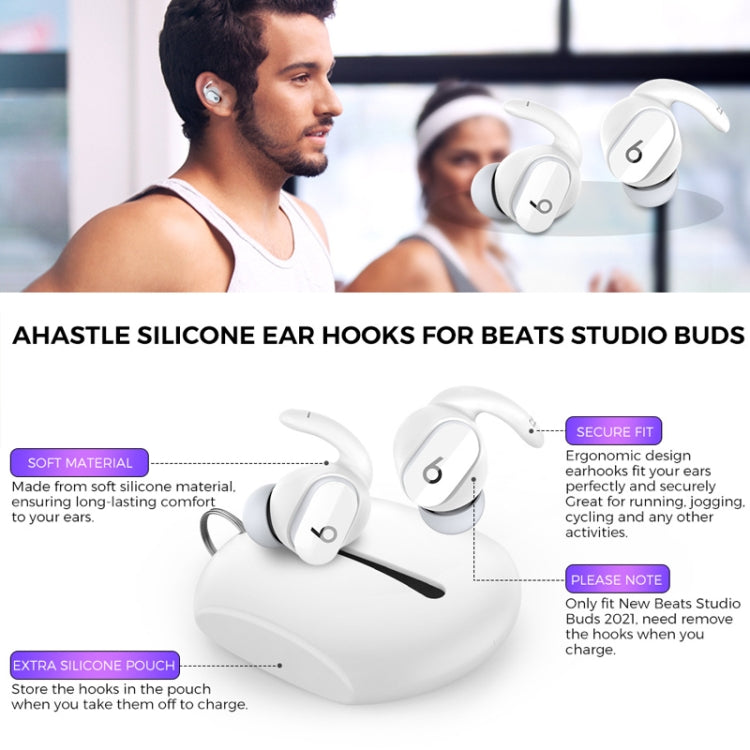 For Beats Studio Buds AhaStyle PT172 Earphone Silicone Ear Caps, Style: Earcap x 3+Case (Black) - Anti-dust & Ear Caps by AhaStyle | Online Shopping South Africa | PMC Jewellery