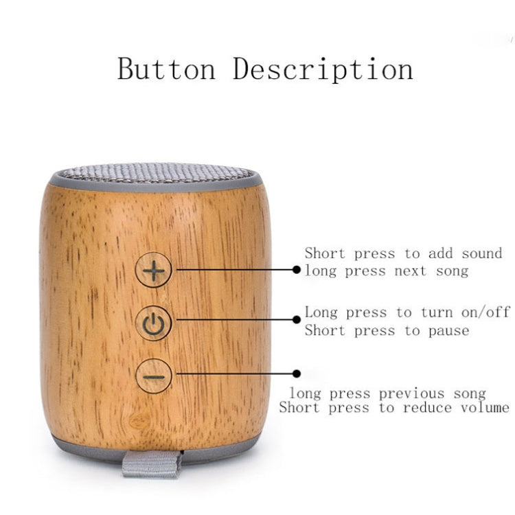 BT811 Mini Wooden Wireless Bluetooth Speaker Support TF Card & 3.5mm AUX(Black) - Mini Speaker by PMC Jewellery | Online Shopping South Africa | PMC Jewellery