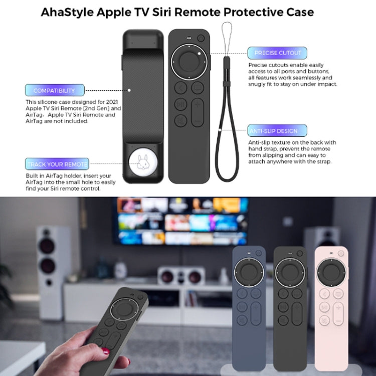 For Apple TV Siri Remote 2/3 AhaStyle PT165 Remote Controller Silicone Protective Case(Pink) - Remote Control Covers by AhaStyle | Online Shopping South Africa | PMC Jewellery