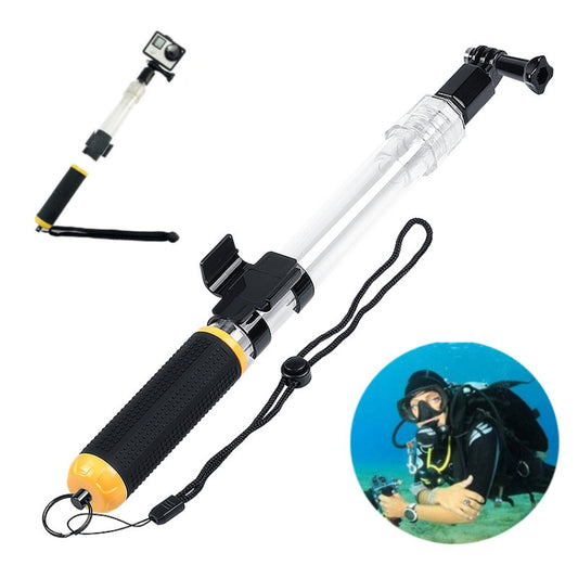 Transparent Retractable Selfie Stick Buoyancy Stick for Gopro Hero11 Black / HERO10 Black / HERO9 Black /HERO8 / HERO7 /6 /5 /5 Session /4 Session /4 /3+ /3 /2 /1 - Floating Grip & Ball by PMC Jewellery | Online Shopping South Africa | PMC Jewellery