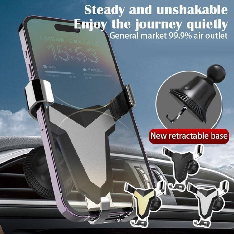Gravity Navigation Car Air Outlet Triangular Mobile Phone Holder(Silver) - Car Holders by PMC TechLife | Online Shopping South Africa | PMC TechLife
