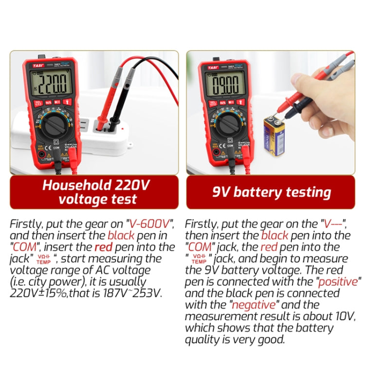TASI TA801A Digital Multimeter Fully Automatic Multifunctional Digital Current Meter(Manual Model, Without Capacitor Measurement) - free shipping - PMC TechLife - Order now!
