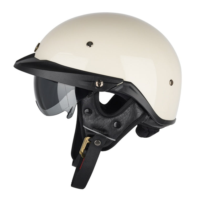 SOMAN Motorcycle Half Helmet Adjustable Helmet With Inner Mirror, Size: XXL(White) - Helmets by SOMAN | Online Shopping South Africa | PMC Jewellery | Buy Now Pay Later Mobicred