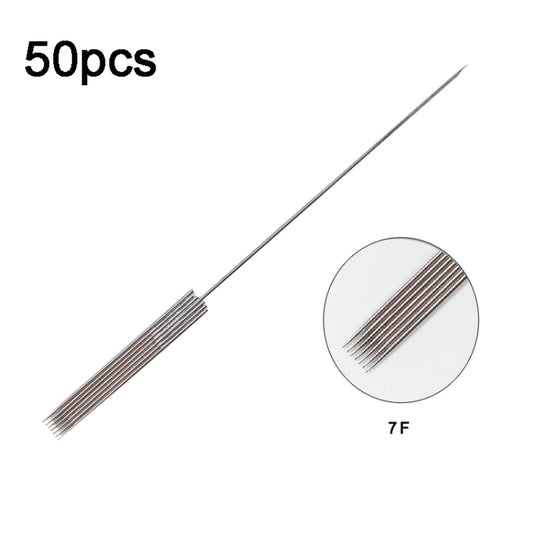 50pcs 7F 0.35 x 50mm Disposable Tattoo Needles Agujas Microblading Permanent Makeup Machine Needle - Tools by PMC Jewellery | Online Shopping South Africa | PMC Jewellery