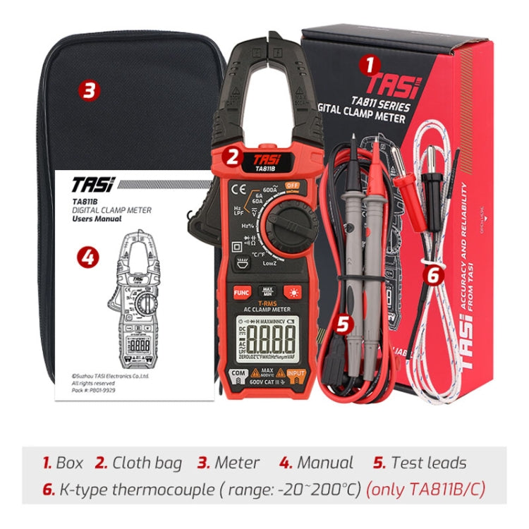 TASI TA811A Clamp Meter High Accuracy AC DC Voltage Ammeter - Digital Multimeter by TASI | Online Shopping South Africa | PMC Jewellery | Buy Now Pay Later Mobicred