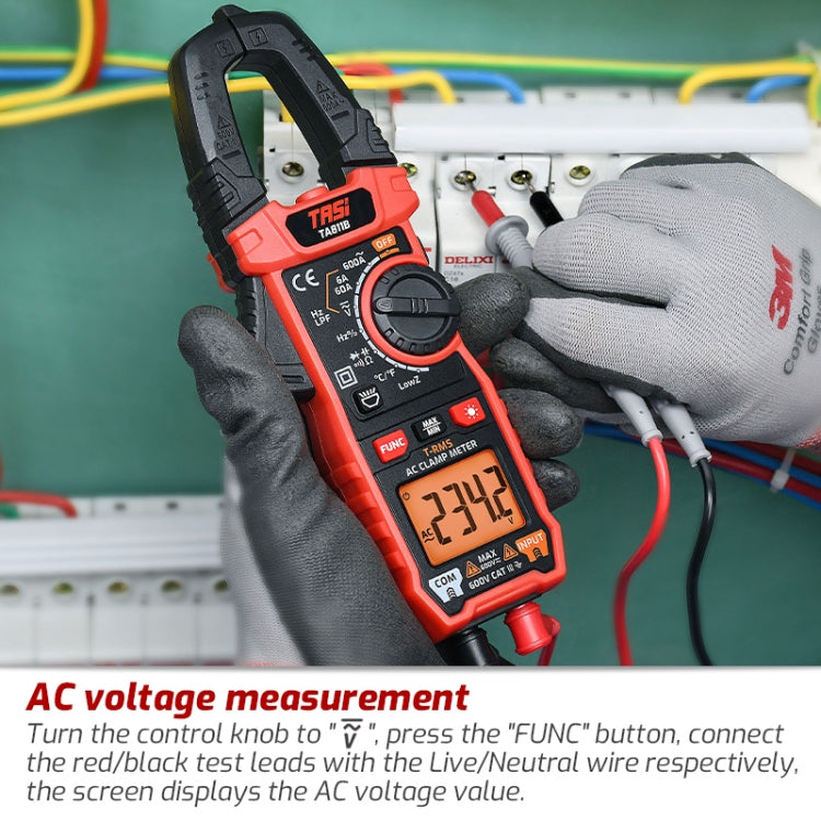 TASI TA811C Clamp Meter High Accuracy AC DC Voltage Ammeter - Digital Multimeter by TASI | Online Shopping South Africa | PMC Jewellery | Buy Now Pay Later Mobicred