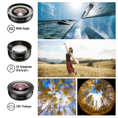 APEXEL APL-HB5 5 in 1 Wide Angle Macro Fisheye HD External Mobile Phone Lens(Set) - Macro & Wide-angle by APEXEL | Online Shopping South Africa | PMC Jewellery | Buy Now Pay Later Mobicred