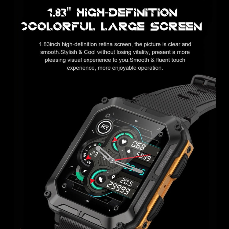 1.83 Inch IP68 Waterproof Bluetooth Call Sports Smart Watch Outdoor Three-Proof Multifunctional Watch(Black) - Smart Watches by PMC Jewellery | Online Shopping South Africa | PMC Jewellery