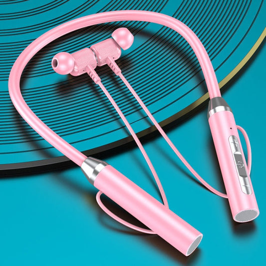 Wireless Hanging Neck Long Battery Life Sports Binaural Bluetooth Headset(Pink OPP Bag) - Neck-mounted Earphone by PMC Jewellery | Online Shopping South Africa | PMC Jewellery