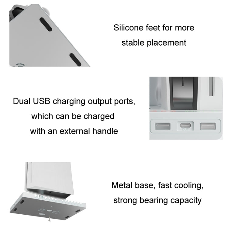 iplay for PS5 Host Cooling Handle Charging Base with Disc Storage Rack(White) - Holder by iplay | Online Shopping South Africa | PMC Jewellery