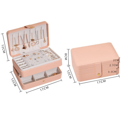 Large-capacity Three-layer PU Leather Waterproof Jewelry Storage Box Earring Necklace Storage Box(White) - Jewelry Storages by PMC Jewellery | Online Shopping South Africa | PMC Jewellery