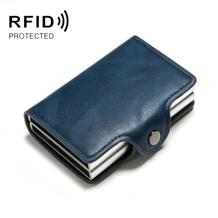 Automatic Pop-up Card Holder Metal Card Box RFID Credit Card Bank Card Box Wallet(Blue) - Antimagnetic RFID Package by PMC Jewellery | Online Shopping South Africa | PMC Jewellery | Buy Now Pay Later Mobicred