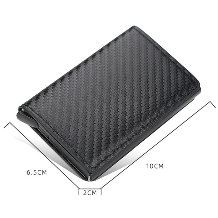 Baellerry RFID Anti-theft Plaid Leather Wallet Metal Aluminum Box Automatic Eject Type Card Holder(Dark Brown) - Antimagnetic RFID Package by Baellerry | Online Shopping South Africa | PMC TechLife | Buy Now Pay Later Mobicred