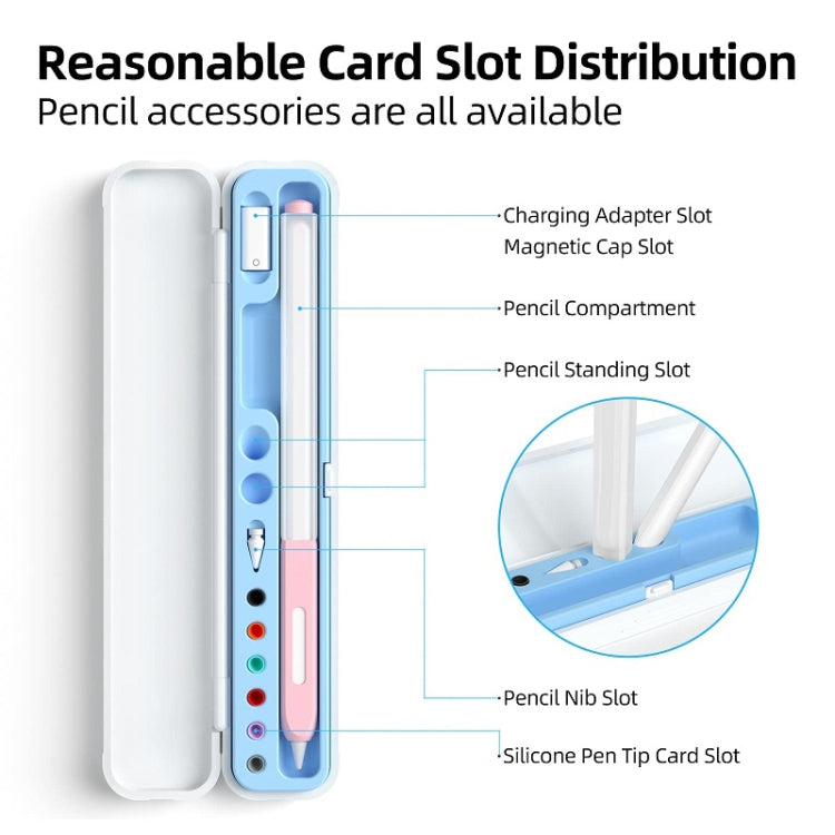 For Apple Pencil 1/2 Capacitance Pen Adapter Accessory Storage Box(Green) - Pencil Accessories by PMC TechLife | Online Shopping South Africa | PMC TechLife