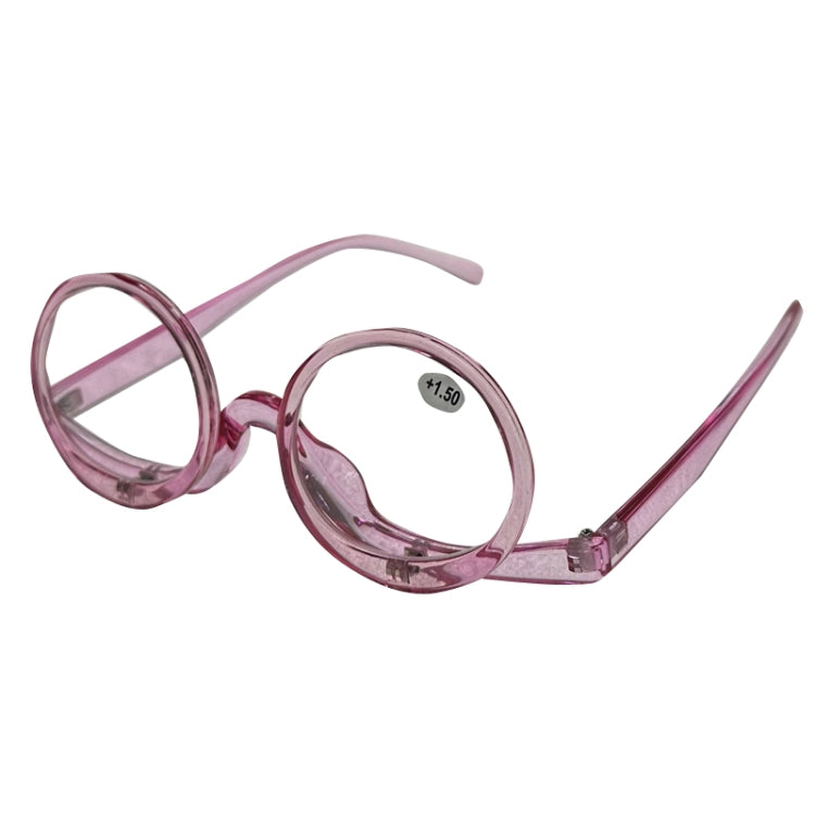 Makeup Magnifying Glass Presbyopic Glasses Flip Swivel Reading Glasses, Degree: +200(Violet Pink) - Presbyopic Glasses by PMC Jewellery | Online Shopping South Africa | PMC Jewellery