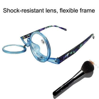 Makeup Magnifying Glass Presbyopic Glasses Flip Swivel Reading Glasses, Degree: +250(Black) - Presbyopic Glasses by PMC Jewellery | Online Shopping South Africa | PMC Jewellery