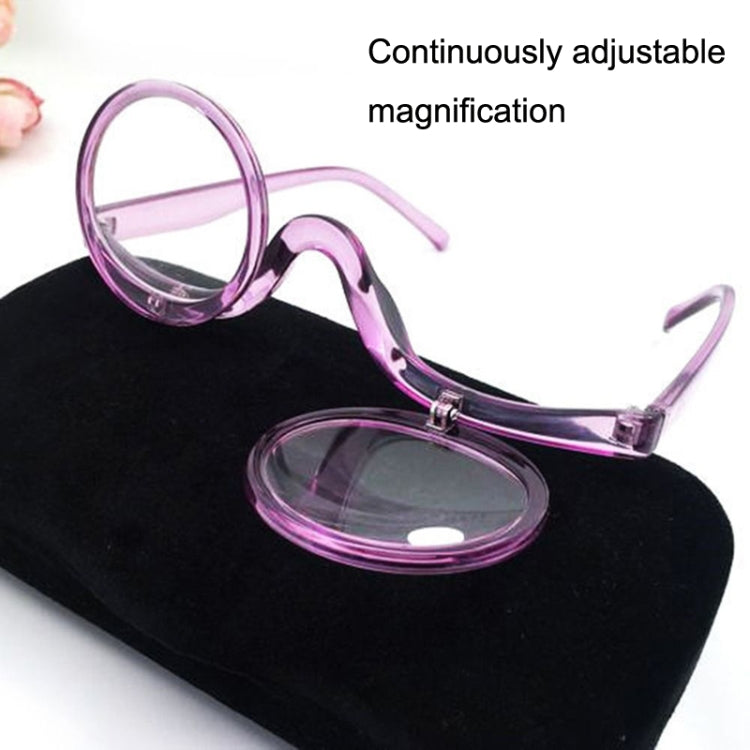 Makeup Magnifying Glass Presbyopic Glasses Flip Swivel Reading Glasses, Degree: +350(Tea Color) - Presbyopic Glasses by PMC Jewellery | Online Shopping South Africa | PMC Jewellery