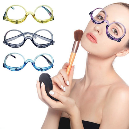 Makeup Magnifying Glass Presbyopic Glasses Flip Swivel Reading Glasses, Degree: +400(Transparent Gray) - Presbyopic Glasses by PMC Jewellery | Online Shopping South Africa | PMC Jewellery