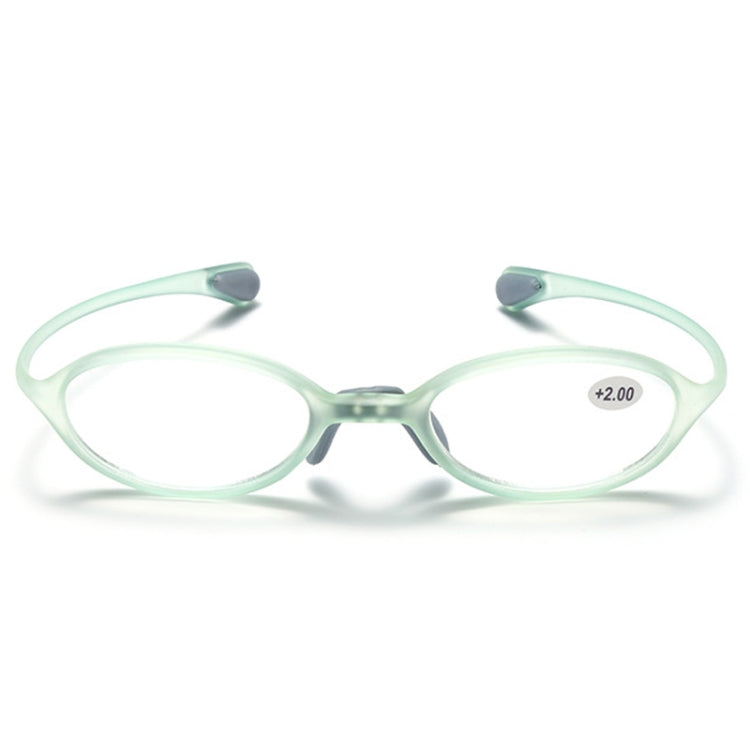 Portable Magnifying Glass Presbyopic Glasses Silicone Anti-Blue Light Reading Glasses, Degree: +100(Light Green) - Presbyopic Glasses by PMC Jewellery | Online Shopping South Africa | PMC Jewellery