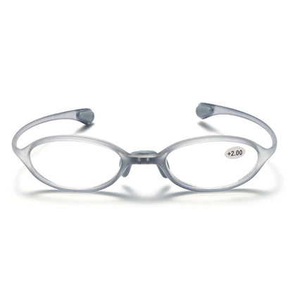 Portable Magnifying Glass Presbyopic Glasses Silicone Anti-Blue Light Reading Glasses, Degree: +100(Light Gray) - Presbyopic Glasses by PMC Jewellery | Online Shopping South Africa | PMC Jewellery