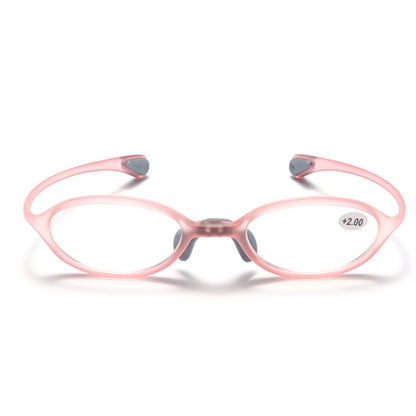 Portable Magnifying Glass Presbyopic Glasses Silicone Anti-Blue Light Reading Glasses, Degree: +300(Pink) - Presbyopic Glasses by PMC Jewellery | Online Shopping South Africa | PMC Jewellery