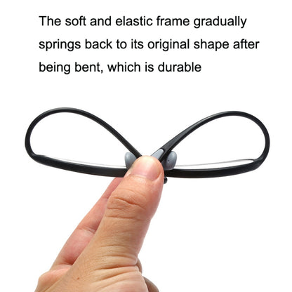 Portable Magnifying Glass Presbyopic Glasses Silicone Anti-Blue Light Reading Glasses, Degree: +250(Black) - Presbyopic Glasses by PMC Jewellery | Online Shopping South Africa | PMC Jewellery