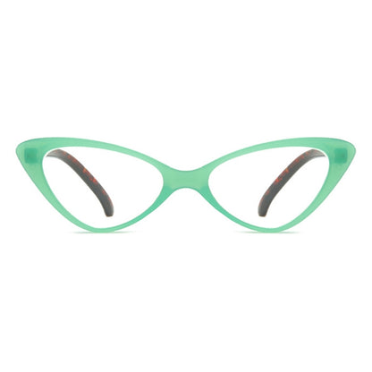 Street Stall Triangular Cat Eye Presbyopic Glasses, Degree: +300(Light Green) - Presbyopic Glasses by PMC Jewellery | Online Shopping South Africa | PMC Jewellery