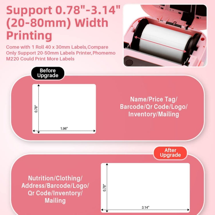 Phomemo M220 Jewelry Clothing Tags Bluetooth Thermist Strip Tag Printer(Black) - free shipping - PMC TechLife - Order now!