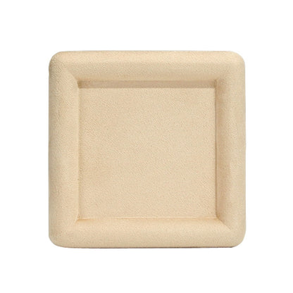 12x12x1.5cm Jewelry Tray Ring Square Empty Plate Earrings Necklace Jewelry Display Tray(Khaki) - Jewelry Storages by PMC Jewellery | Online Shopping South Africa | PMC Jewellery