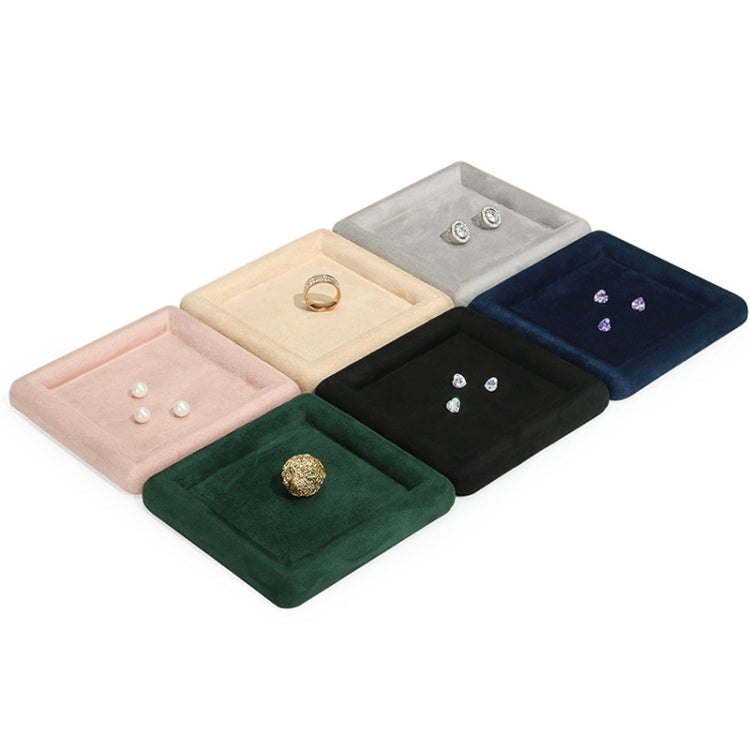 12x12x1.5cm Jewelry Tray Ring Square Empty Plate Earrings Necklace Jewelry Display Tray(Khaki) - Jewelry Storages by PMC Jewellery | Online Shopping South Africa | PMC Jewellery