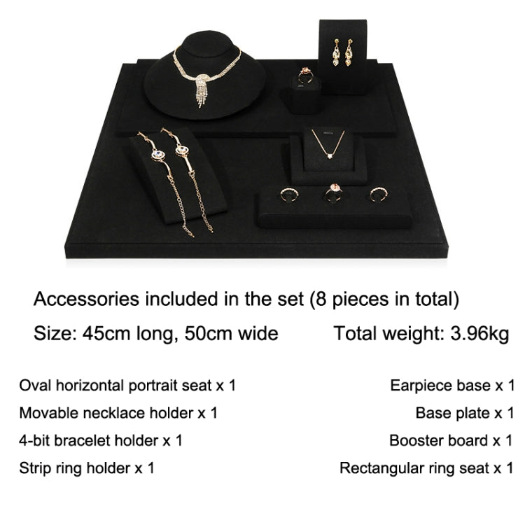 Black Microfiber Necklace Ring Jewelry Display Live Jewelry Prop Rack Set 1 - Jewelry Storages by PMC Jewellery | Online Shopping South Africa | PMC Jewellery