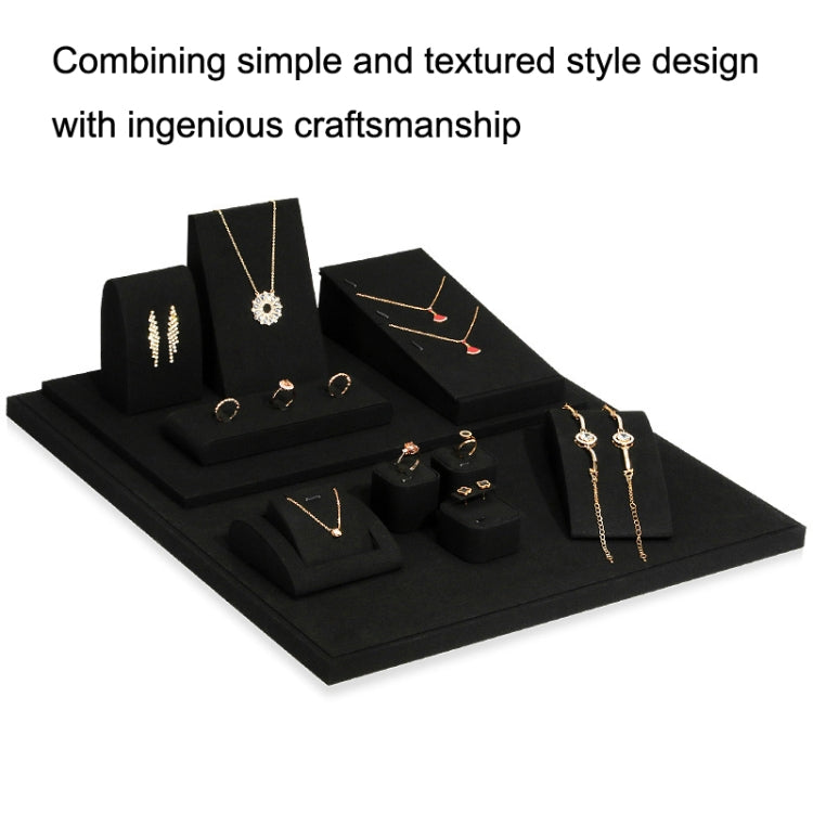 Black Microfiber Necklace Ring Jewelry Display Live Jewelry Prop Rack Set 4 - Jewelry Storages by PMC Jewellery | Online Shopping South Africa | PMC Jewellery