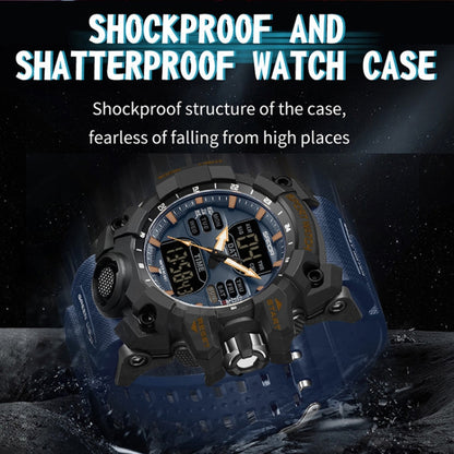 SANDA Green Light Alarm Clock Multifunctional Waterproof Shockproof Transparent Watch(Black) - Silicone Strap Watches by SANDA | Online Shopping South Africa | PMC Jewellery