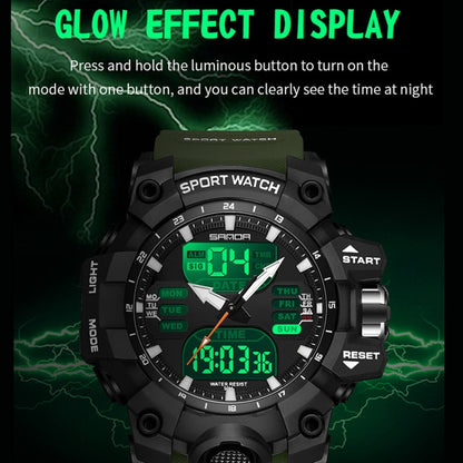 SANDA Green Light Alarm Clock Multifunctional Waterproof Shockproof Transparent Watch(Transparent White) - Silicone Strap Watches by SANDA | Online Shopping South Africa | PMC Jewellery