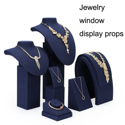 Jewelry Display Props Blue Microfiber Window Necklace Earring Ring Stand Set 2 - Jewelry Storages by PMC Jewellery | Online Shopping South Africa | PMC Jewellery